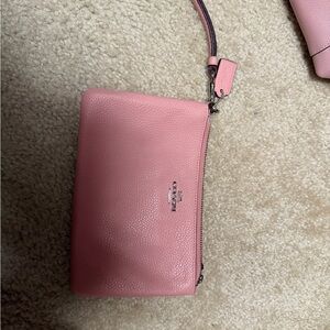 Coach Pink Leather Wristlet